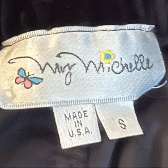 My Michelle Black Velvet Skirt with Floral Glitter Detailing - Picture 3 of 4